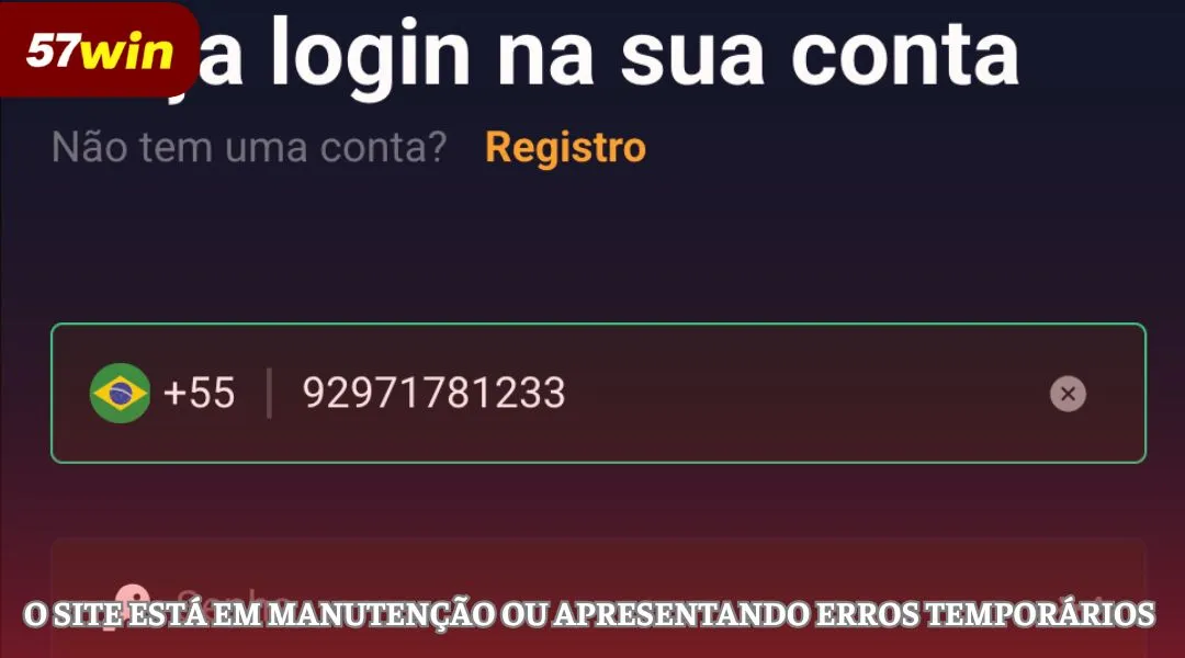 O site está em manutenção ou apresentando erros temporários